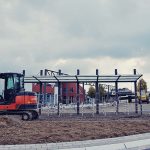 Bauarbeiten am neuen Bushof in Imgenbroich.