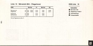 Fahrplan der Linie 15 aus dem Jahr 1996.